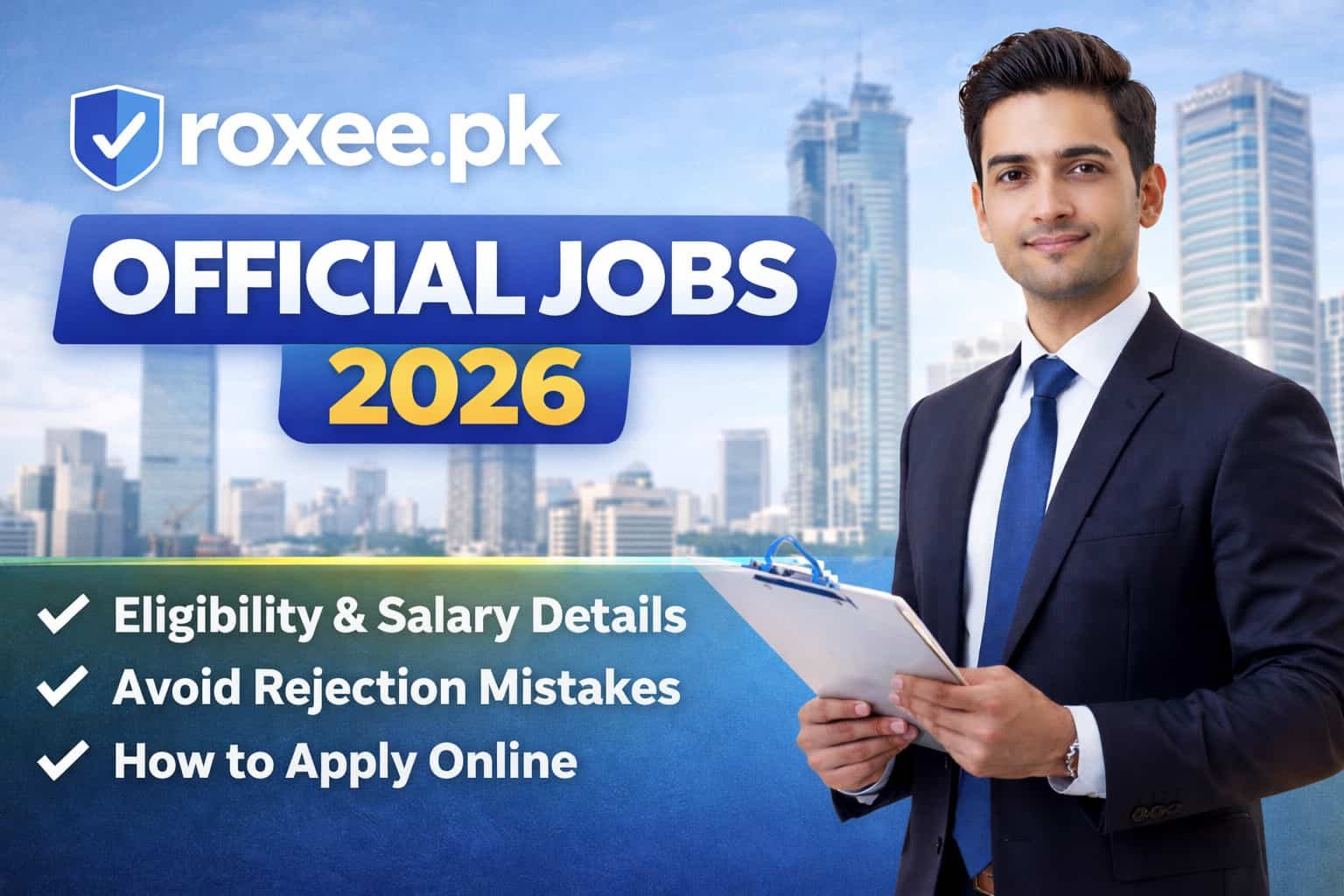 roxee.pk Official Jobs 2026 banner showing eligibility details, salary information and online application guide for Jobs in Pakistan