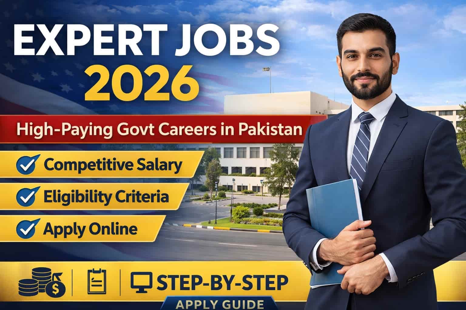 Expert Jobs 2026 advertisement showing high-paying government career opportunities in Pakistan