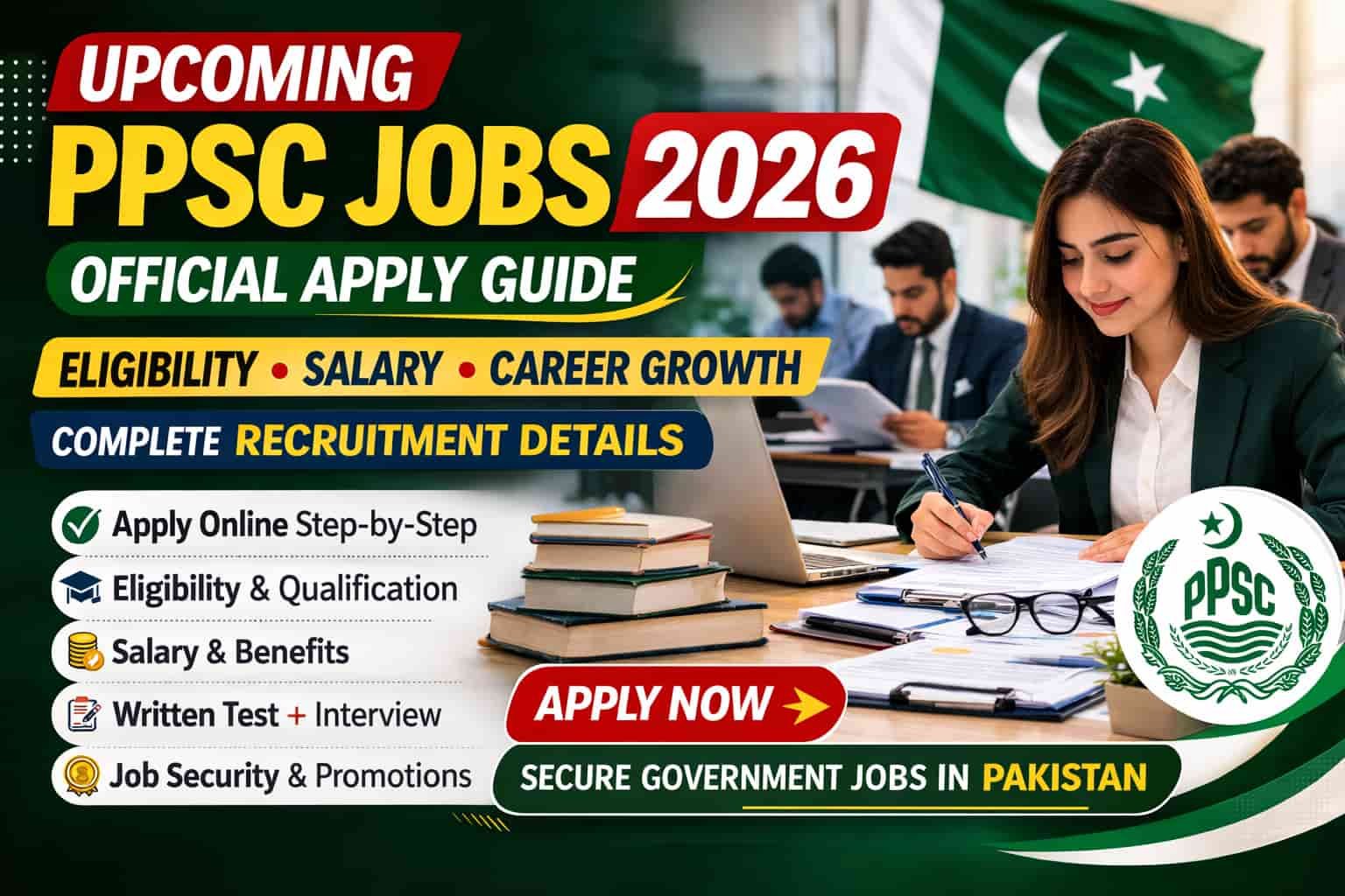 Upcoming PPSC Jobs 2026 official apply guide thumbnail showing Punjab Public Service Commission recruitment details in Pakistan