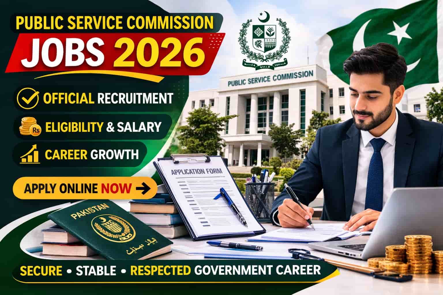 Public Service Commission Jobs 2026 apply online guide in Pakistan showing eligibility salary and official recruitment process
