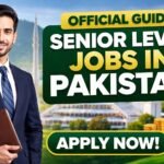 Senior Level Jobs in Pakistan official guide thumbnail showing professional man with apply now banner