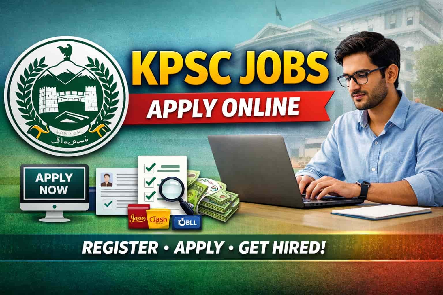 KPSC Jobs Apply Online 2026 advertisement with official logo and application process illustration