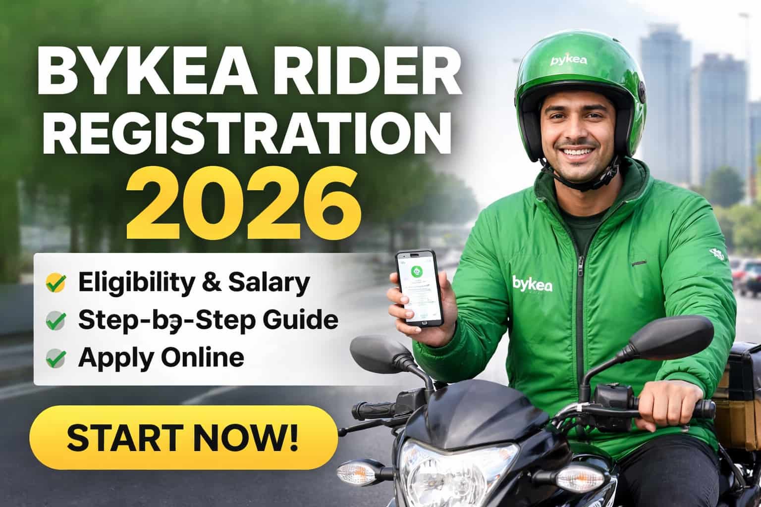 Bykea rider registration 2026 motorcycle rider holding app for online rider signup in Pakistan
