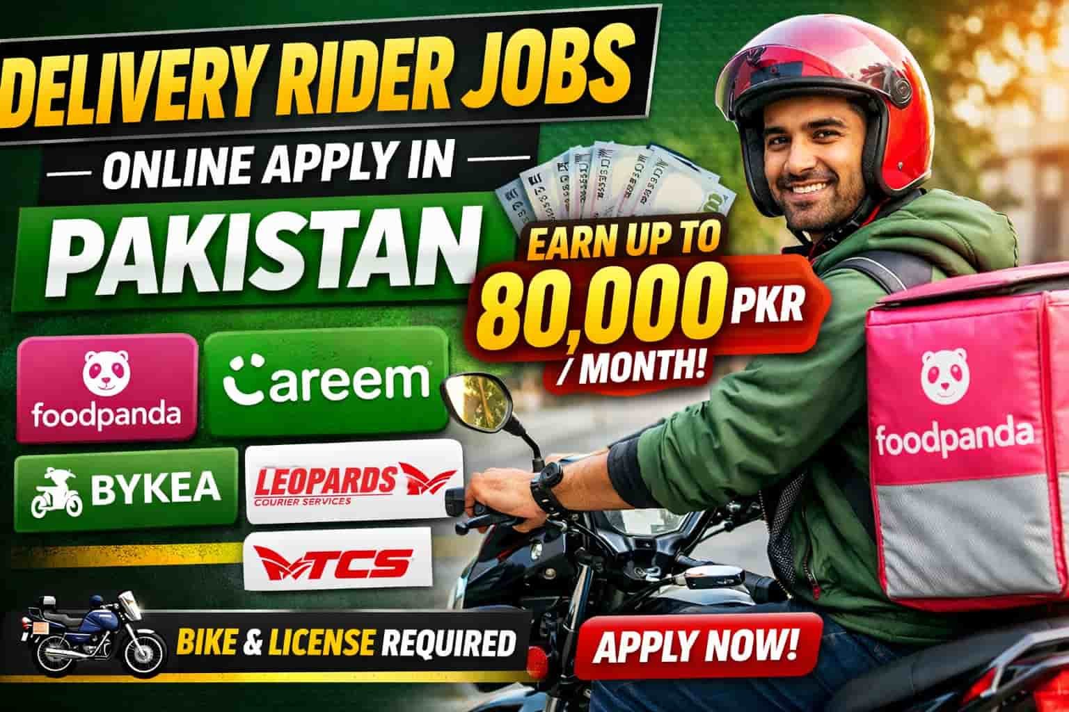 Delivery rider jobs online apply Pakistan 2026 courier and food delivery rider job opportunity