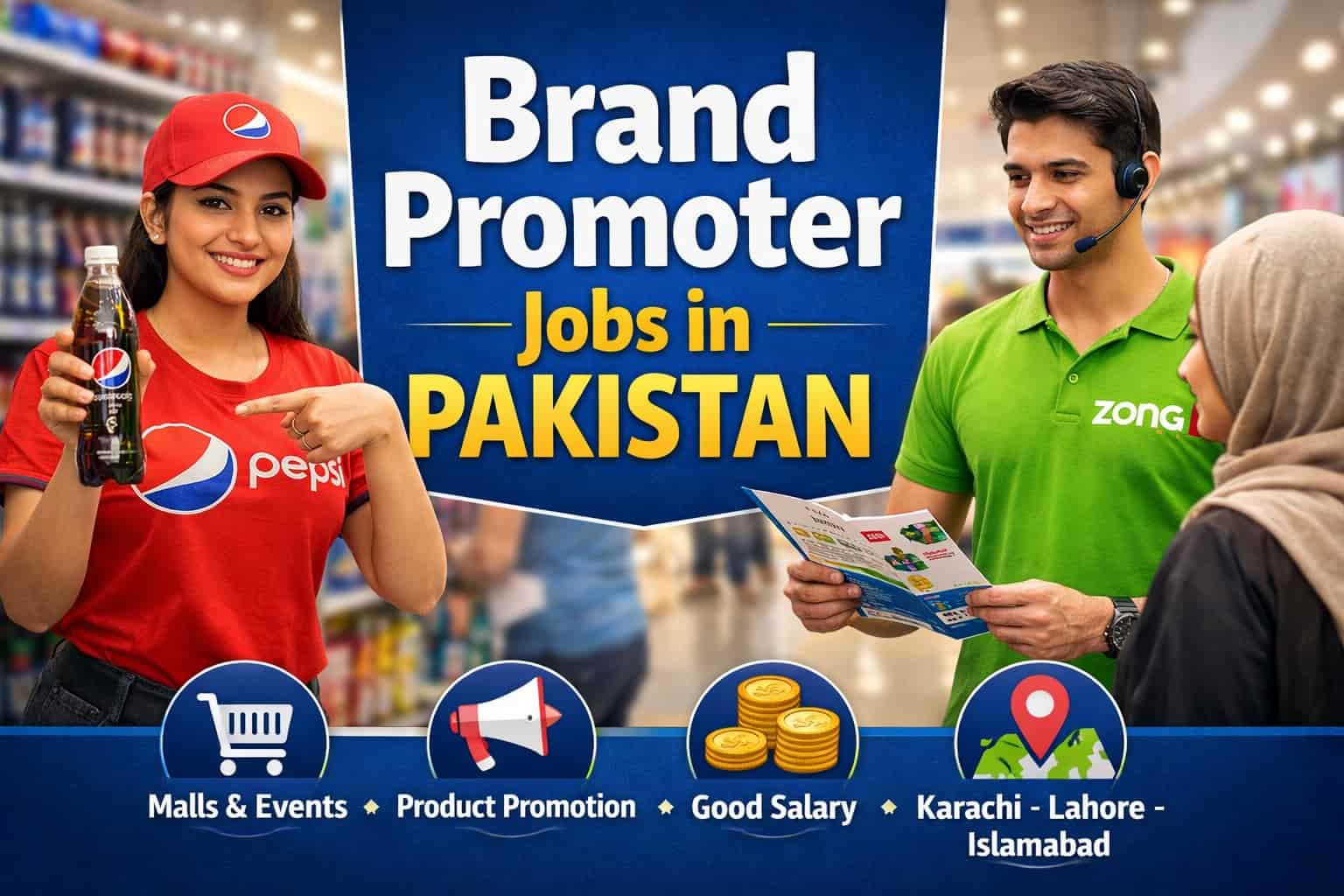 Brand promoter jobs Pakistan 2026 marketing promoter explaining products to customers in retail store