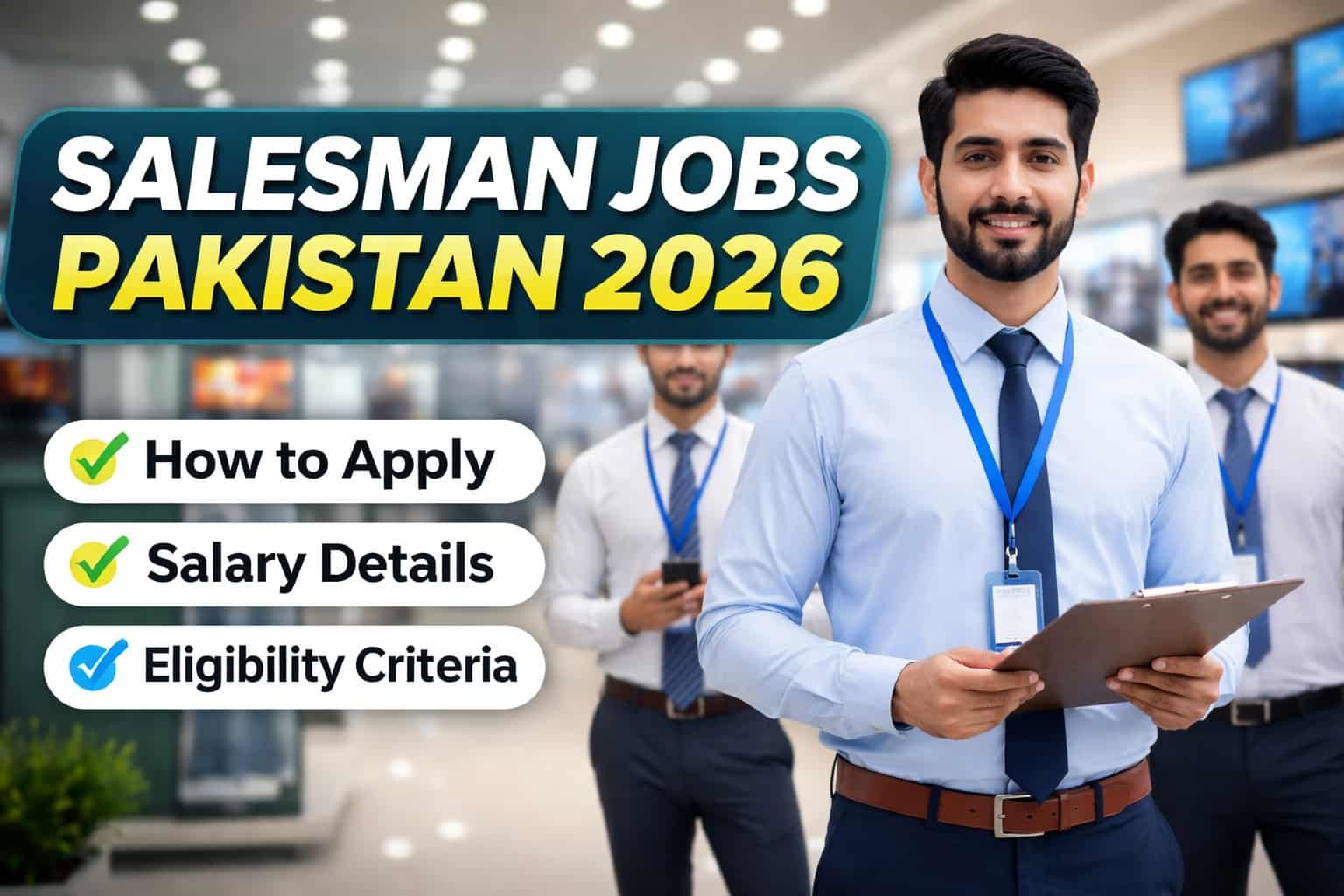 Salesman jobs Pakistan 2026 retail sales staff hiring in electronics store